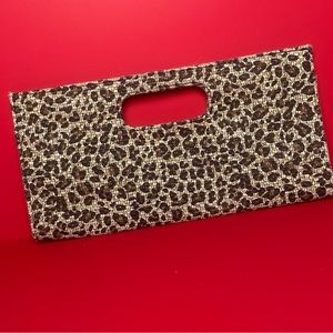 Leopard print clutch purse